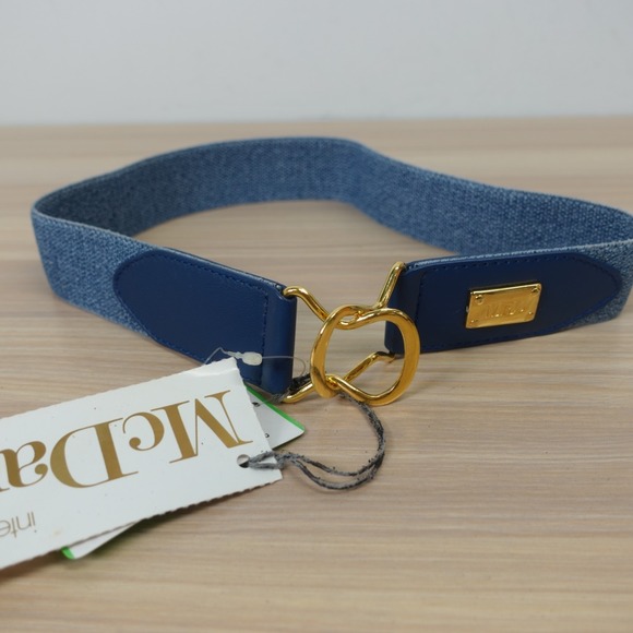 Blue Waist Cinch Belt Womens XS 65 26 Denim Stretch Riding Hook Buckle McDAVID main image 9